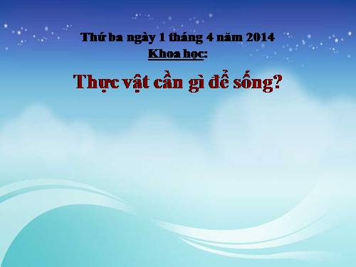 Bài 57. Thực vật cần gì để sống?
