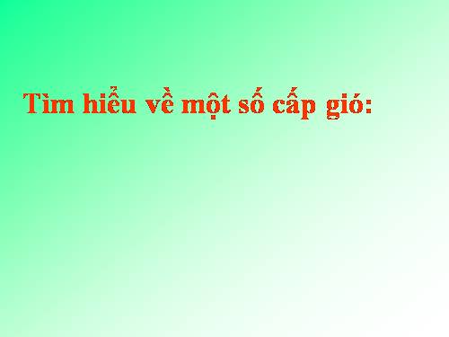Bài 38. Gió nhẹ, gió mạnh. Phòng chống bão