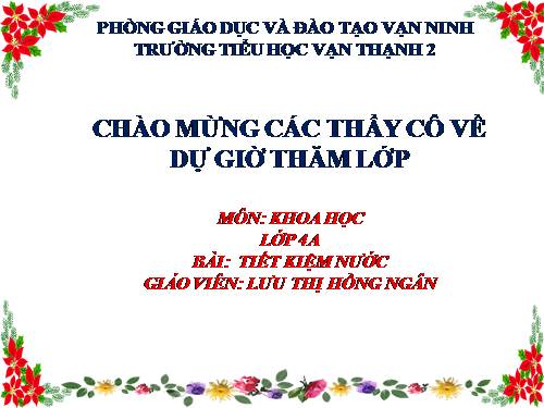 Bài 29. Tiết kiệm nước