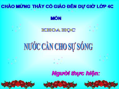 Bài 24. Nước cần cho sự sống