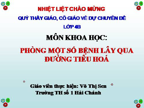 Bài 14. Phòng một số bệnh lây qua đường tiêu hoá