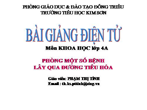 Bài 14. Phòng một số bệnh lây qua đường tiêu hoá