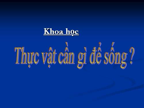 Bài 57. Thực vật cần gì để sống?