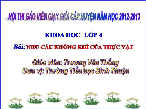 Bài 60. Nhu cầu không khí của thực vật