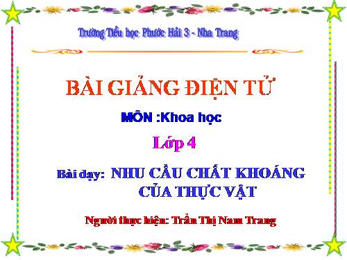 Bài 59. Nhu cầu chất khoáng của thực vật