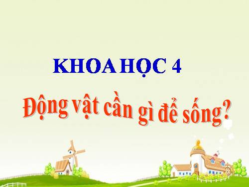 Bài 62. Động vật cần gì để sống?