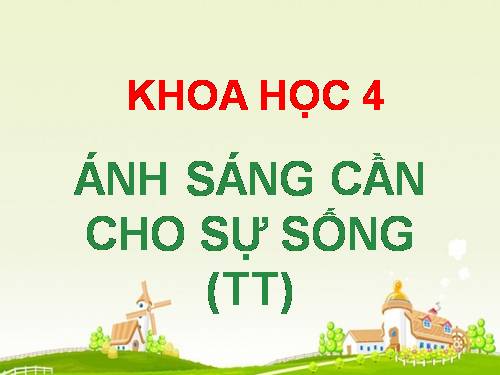 Bài 48. Ánh sáng cần cho sự sống (tiếp theo)