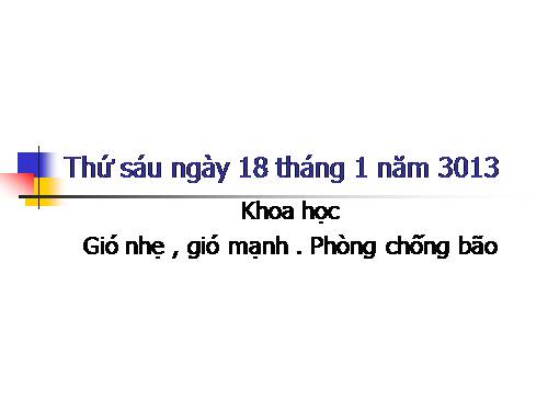 Bài 38. Gió nhẹ, gió mạnh. Phòng chống bão