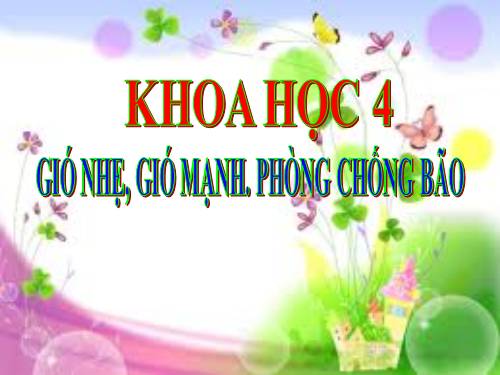 Bài 38. Gió nhẹ, gió mạnh. Phòng chống bão