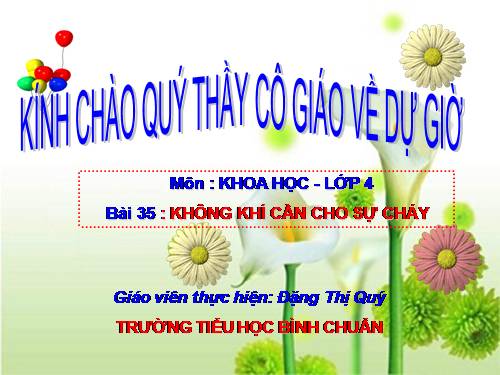 Bài 35. Không khí cần cho sự cháy