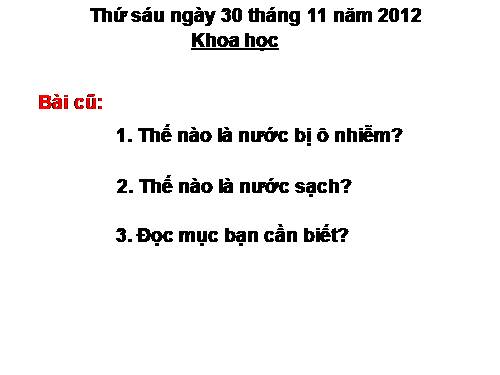 Bài 26. Nguyên nhân làm nước bị ô nhiễm