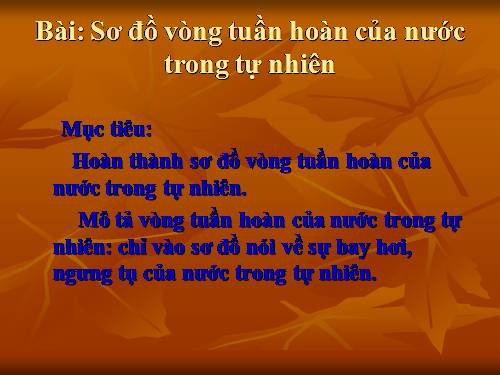 Bài 23. Sơ đồ vòng tuần hoàn của nước trong tự nhiên