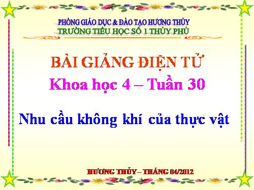 Bài 60. Nhu cầu không khí của thực vật