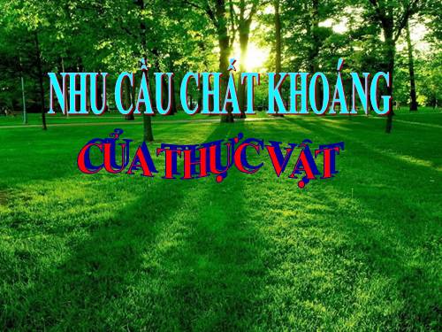 Bài 59. Nhu cầu chất khoáng của thực vật