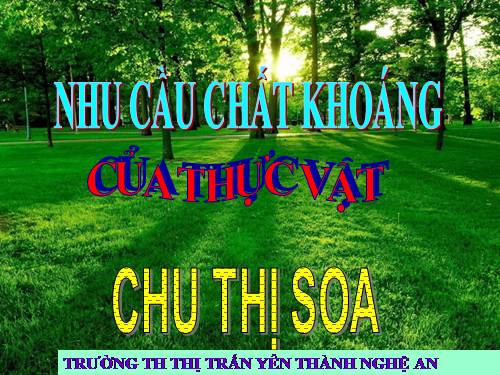 Bài 59. Nhu cầu chất khoáng của thực vật