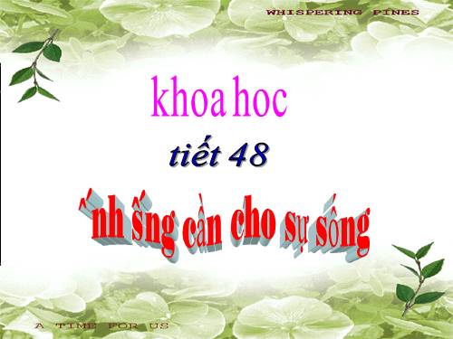 Bài 48. Ánh sáng cần cho sự sống (tiếp theo)