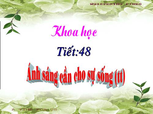 Bài 48. Ánh sáng cần cho sự sống (tiếp theo)