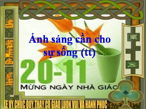 Bài 48. Ánh sáng cần cho sự sống (tiếp theo)