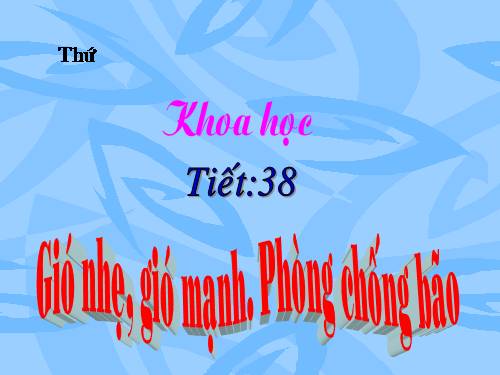 Bài 38. Gió nhẹ, gió mạnh. Phòng chống bão