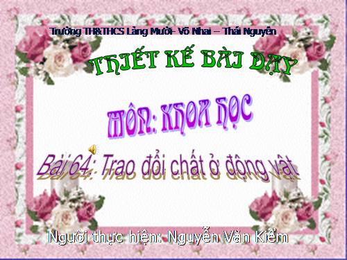 Bài 64. Trao đổi chất ở động vật