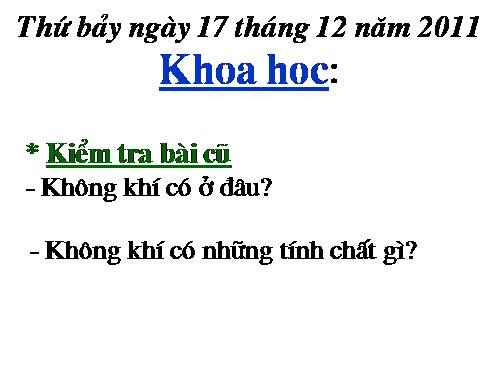 Bài 32. Không khí gồm những thành phần nào?