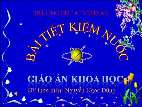 Bài 29. Tiết kiệm nước