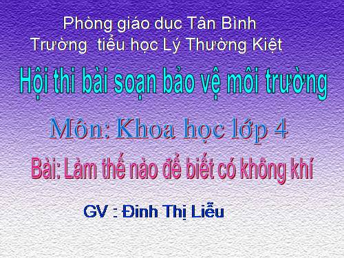 Bài 30. Làm thế nào để biết có không khí?