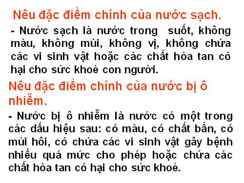 Bài 26. Nguyên nhân làm nước bị ô nhiễm