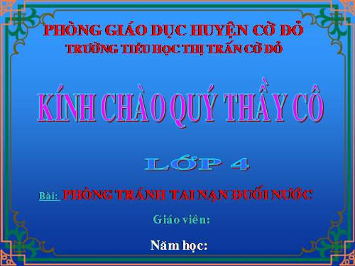 Bài 17. Phòng tránh tai nạn đuối nước