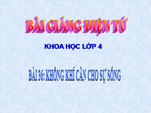 Bài 36. Không khí cần cho sự sống