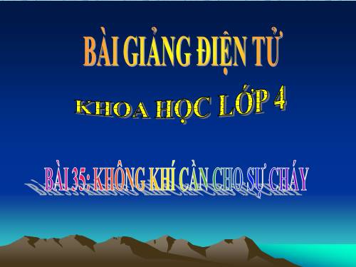 Bài 35. Không khí cần cho sự cháy