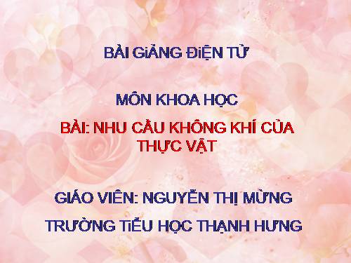 Bài 60. Nhu cầu không khí của thực vật