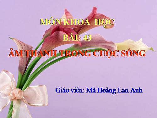 Bài 43. Âm thanh trong cuộc sống