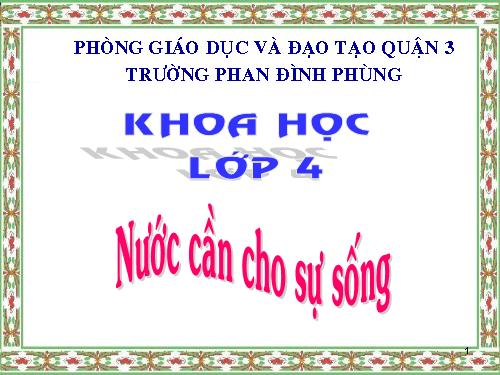 Bài 24. Nước cần cho sự sống