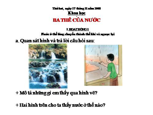 Bài 21. Ba thể của nước