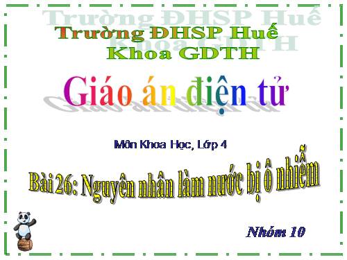 Bài 26. Nguyên nhân làm nước bị ô nhiễm
