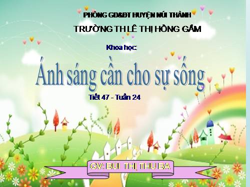 Bài 47. Ánh sáng cần cho sự sống