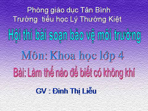 Bài 30. Làm thế nào để biết có không khí?