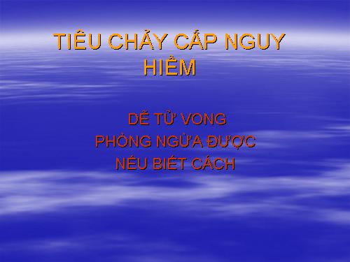 bệnh tiêu chảy cấp