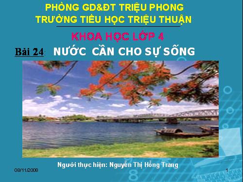 Bài 24. Nước cần cho sự sống