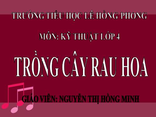 Bài 12. Trồng cây rau, hoa