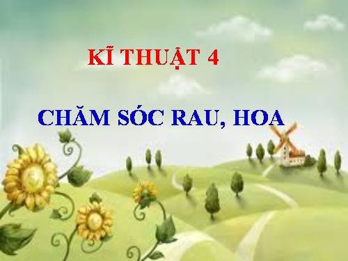 Bài 13. Chăm sóc rau, hoa