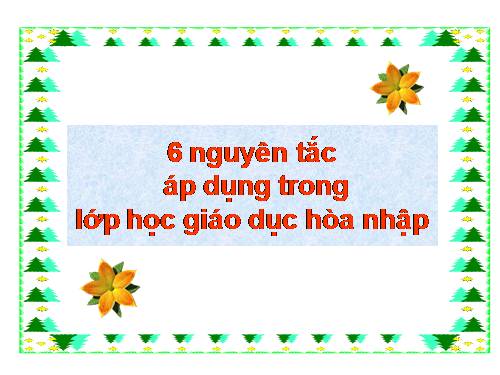 6 nguyên tắc khi dạy lớp học hòa nhập