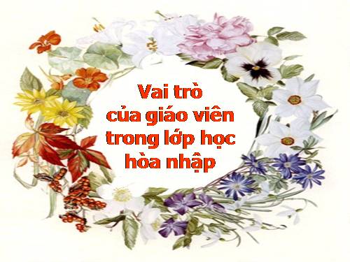 VAI TRÒ CỦA GV TRONG LỚP HỌC HÒA NHẬP