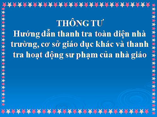 Tài liệu hướng dẫn hoạt động thanh tra trường học