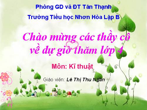 Bài 14. Các chi tiết và dụng cụ của bộ lắp ghép mô hình kĩ thuật