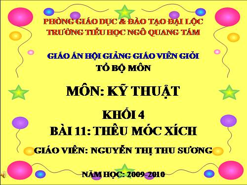 Bài 7. Thêu móc xích