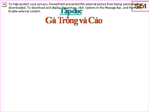 Tuần 5. Gà Trống và Cáo