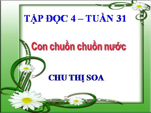 Tuần 31. Con chuồn chuồn nước