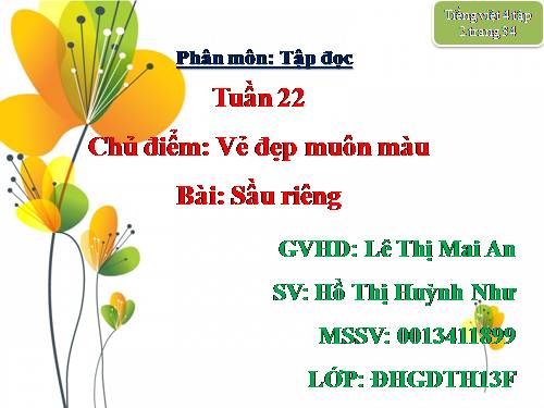 Tuần 22. Sầu riêng